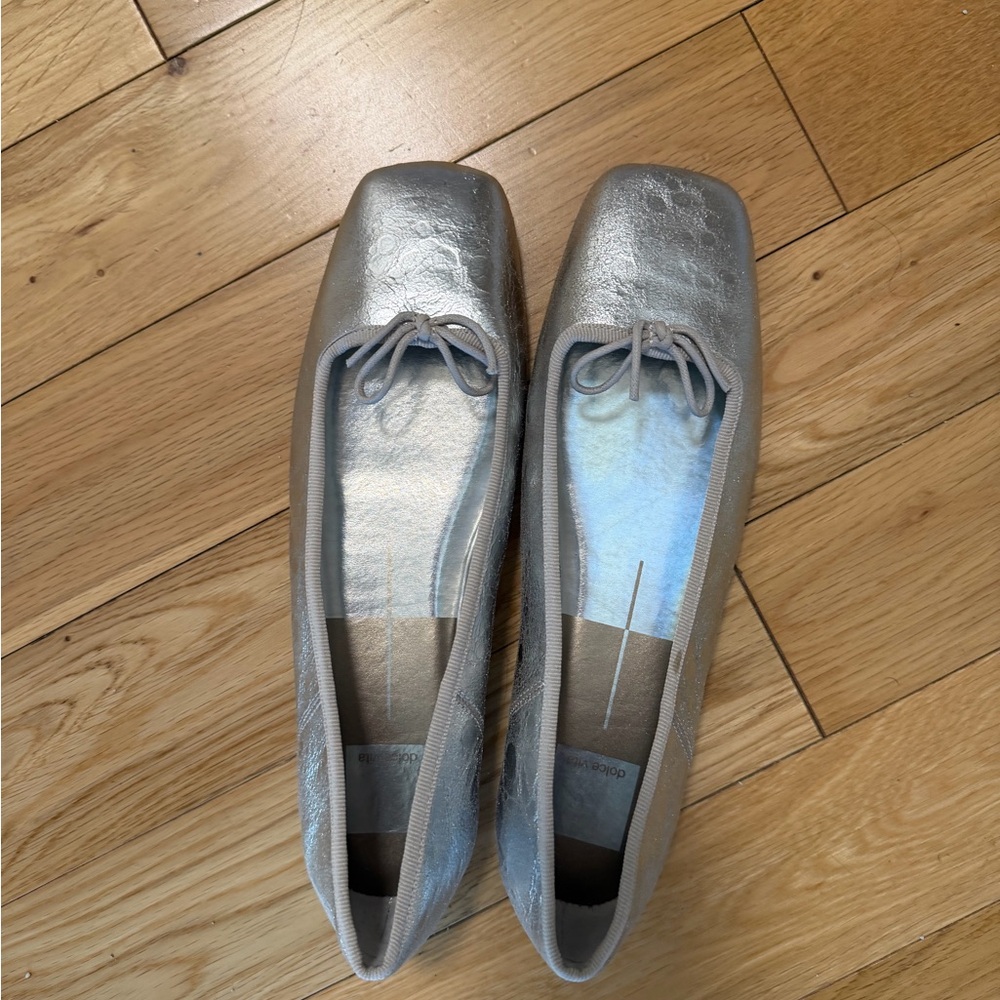 Dolce Vita Silver Metallic Ballet Flats